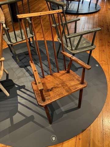 A chair seen from a high three-quarter angle.