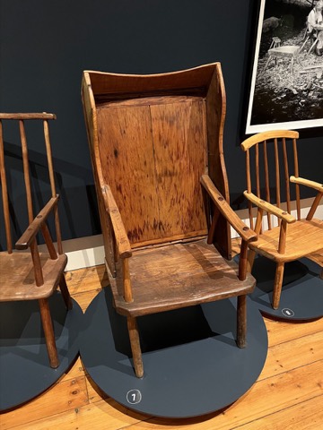 A chair in wildly figured timber.